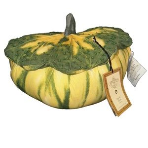 John Derian x Target Squash Shaped Pillow Thanksgiving Fall Embellished - NWT